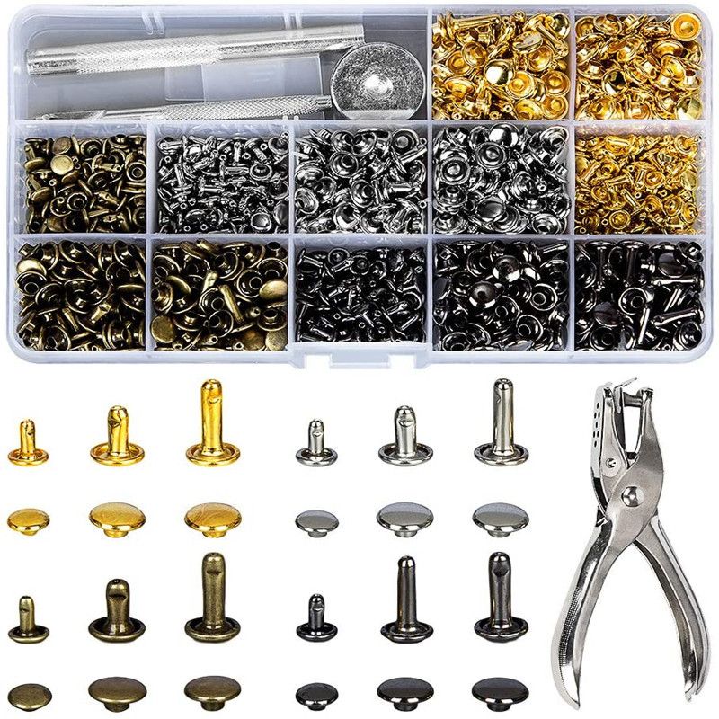 Metal Double Cap Rivets Stud R - огляд і ціна Rivet Setter Tool