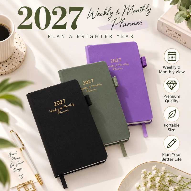 2027 Weekly & Monthly Planner, - огляд і ціна Leather Work Diary Covers